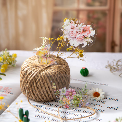 10 Pcs Lace Flower PET Stickers MLZH