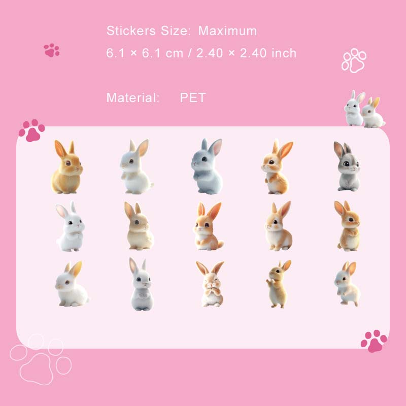 30 Pcs Cartoon Animal PET Stickers KAZY