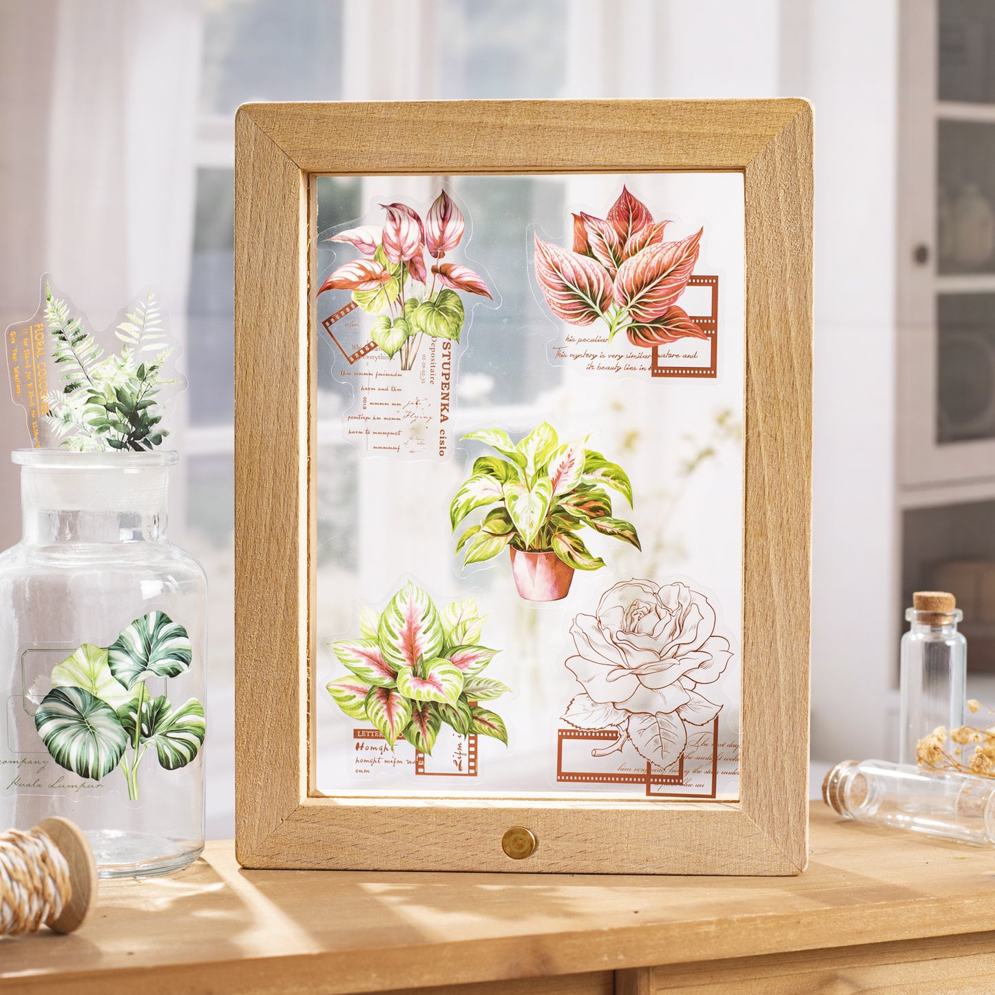 15 Pcs Plant Leaf PET Stickers LYSG