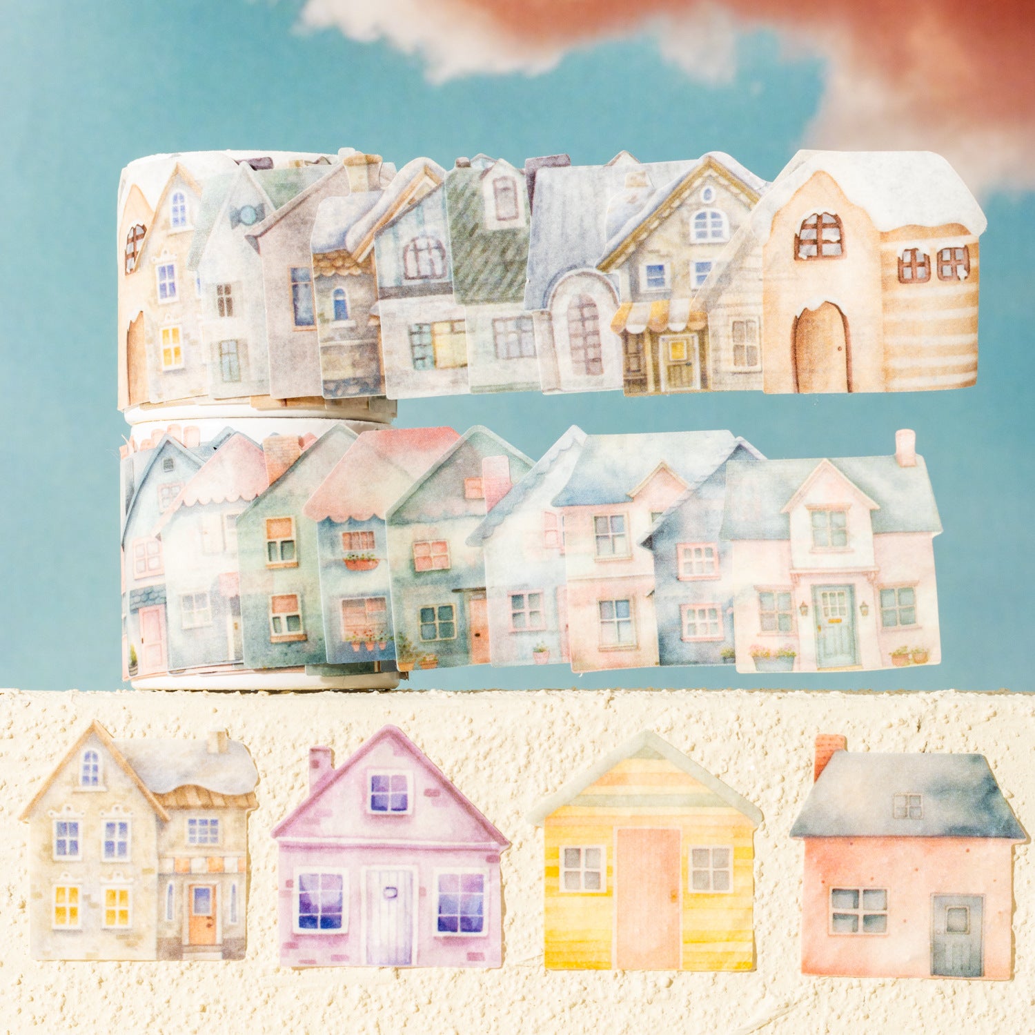 50 Pcs House Town Washi Stickers CMXZ