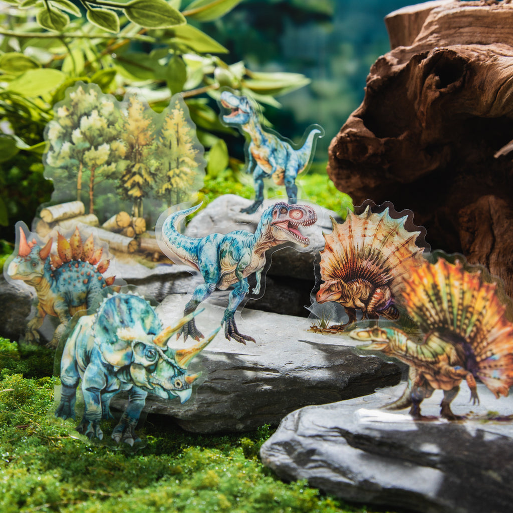 15 Pcs Dinasour PET Stickers KLSJ