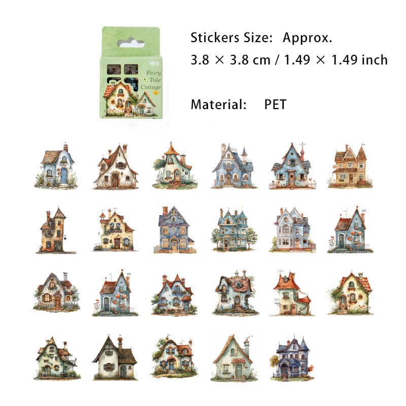 46 Pcs Tiny House PET Stickers XFZXL
