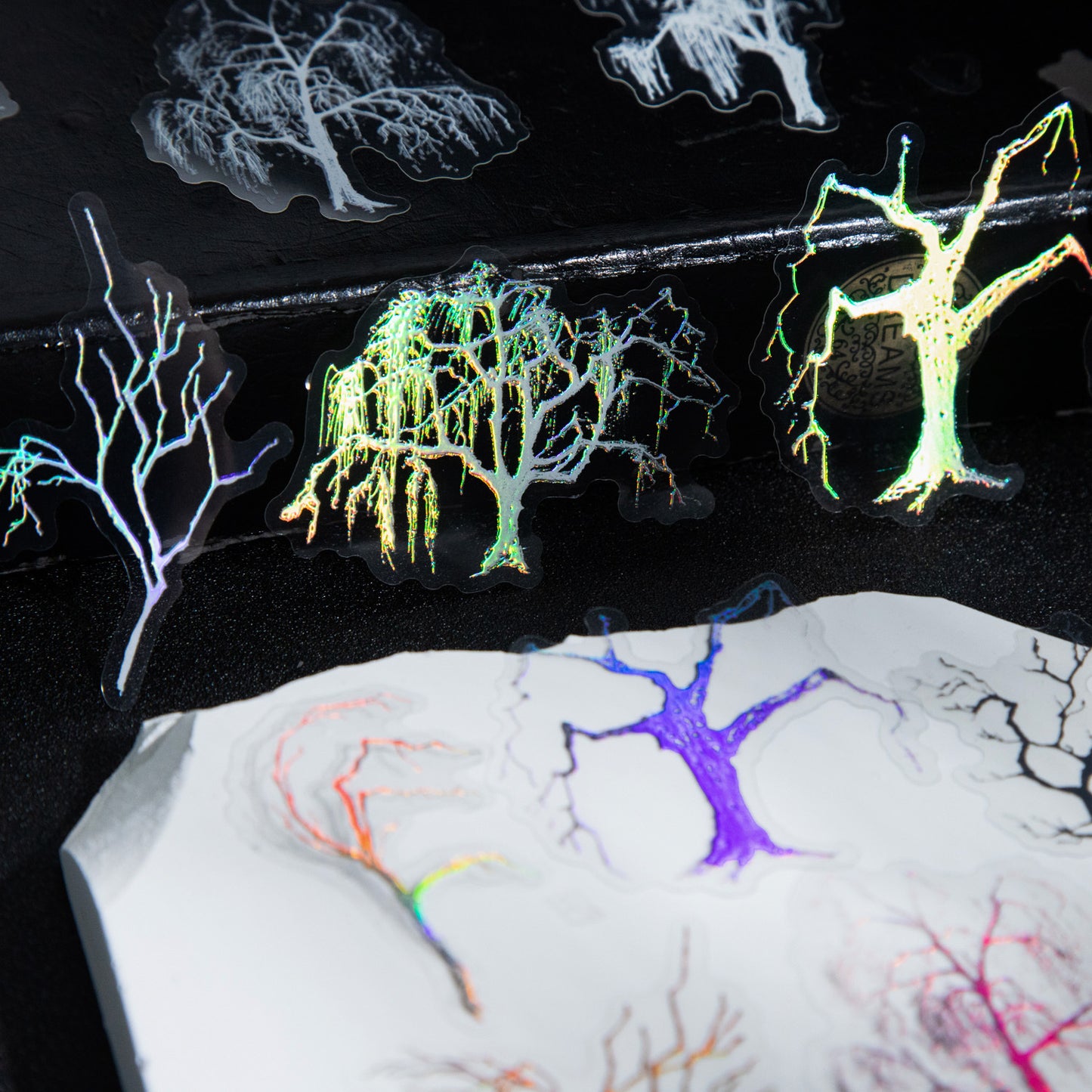 20 Pcs Black White Creative Journal PET Stickers HBHJ