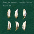 6 Pcs Feather PET Stickers SZBY