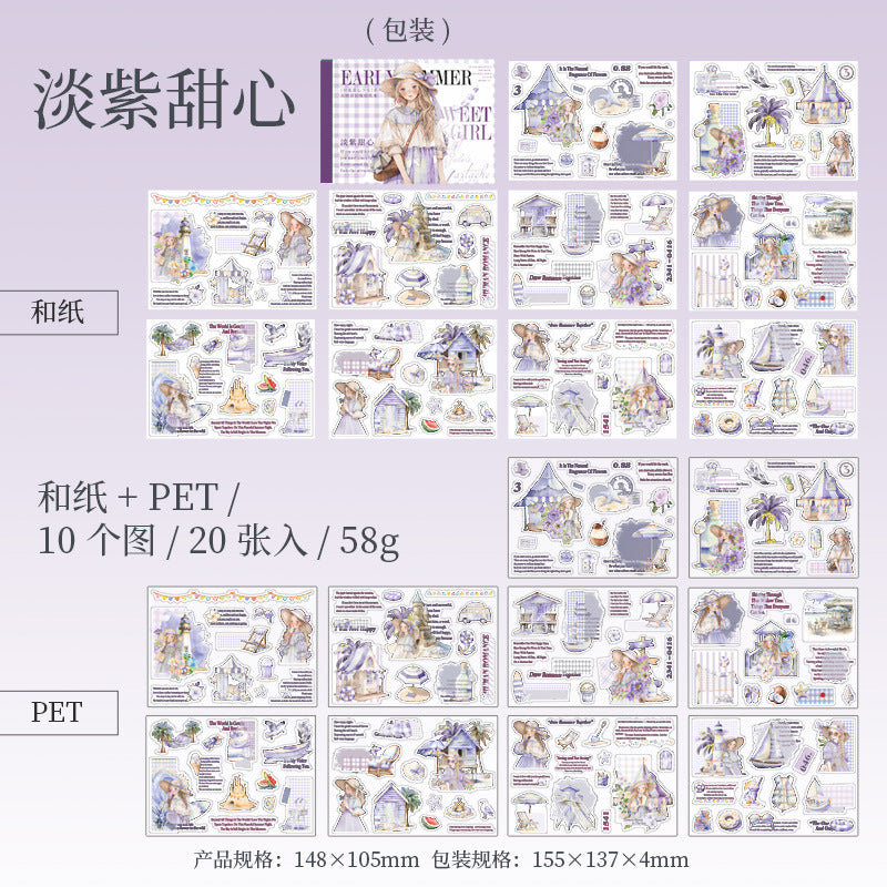 20 Pcs Cute PET and Washi Stickers Book CXTXSN