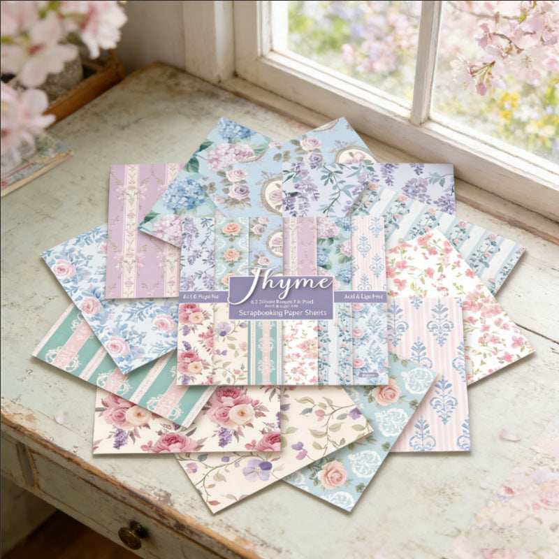 6 inch Floral Scrapbook Paper Pad SKP606
