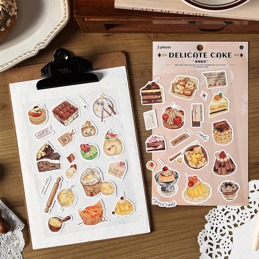 2 Sheets Coffee Dessert Stickers TFRJ