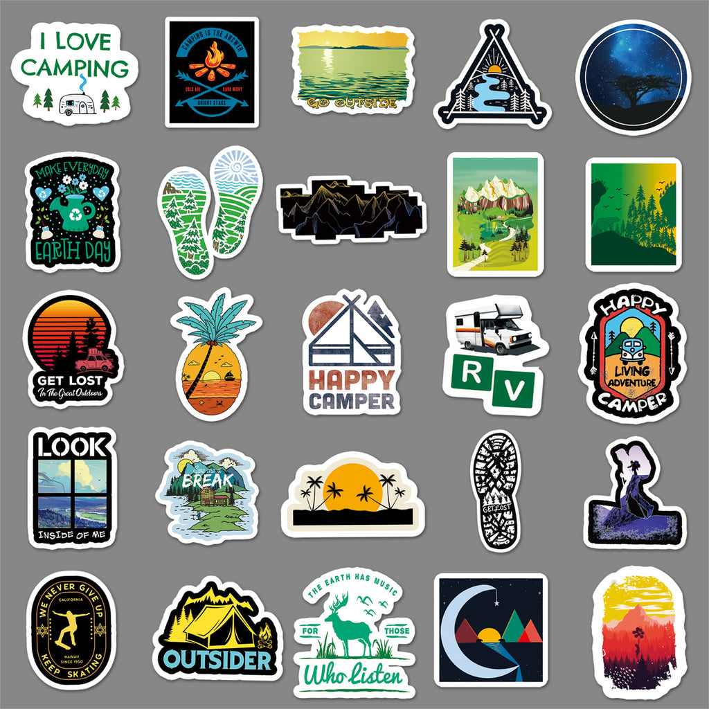 50Pcs Travel Camping Vinyl Stickers TRV24