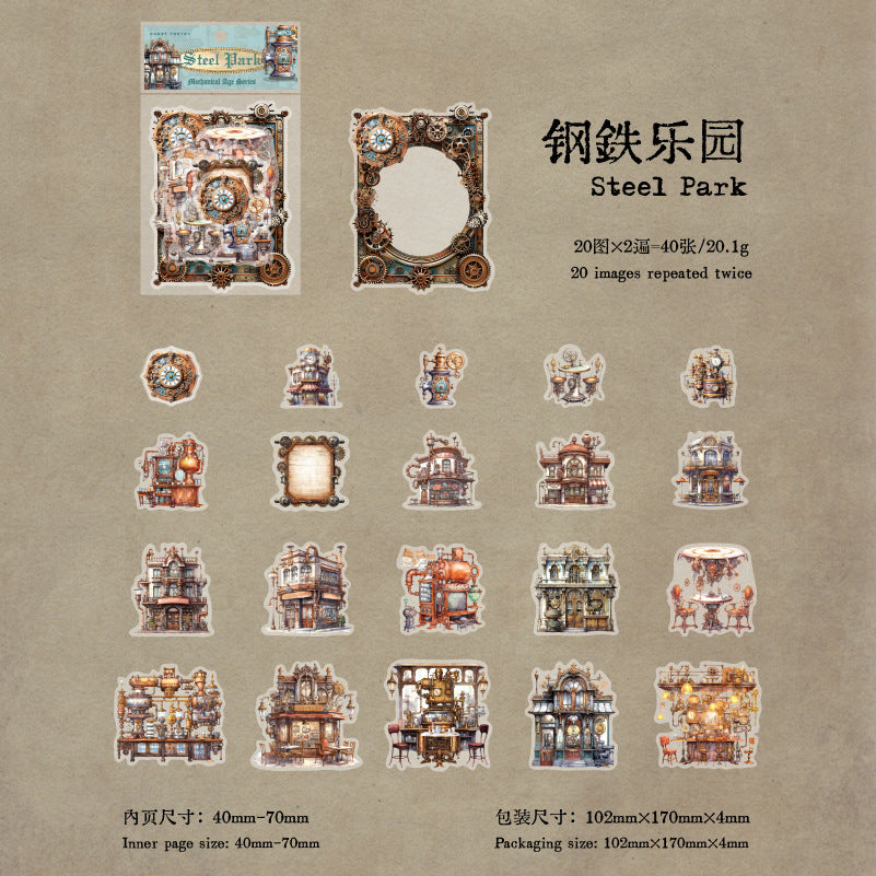 40 Pcs Old Time PET Stickers JXSD