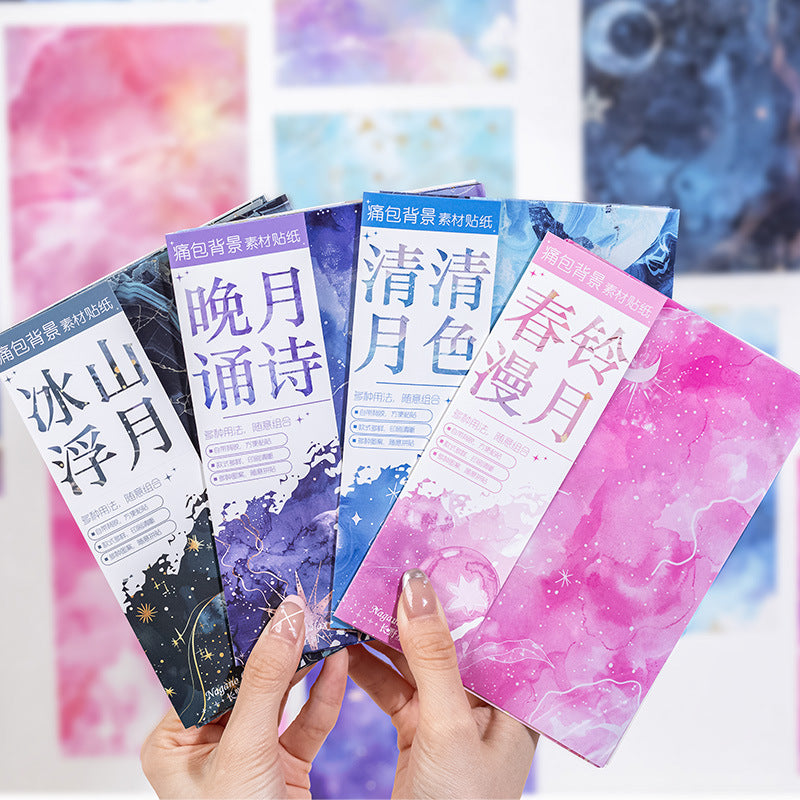 14 Pcs Colored Washi and PET Stickers CYXH