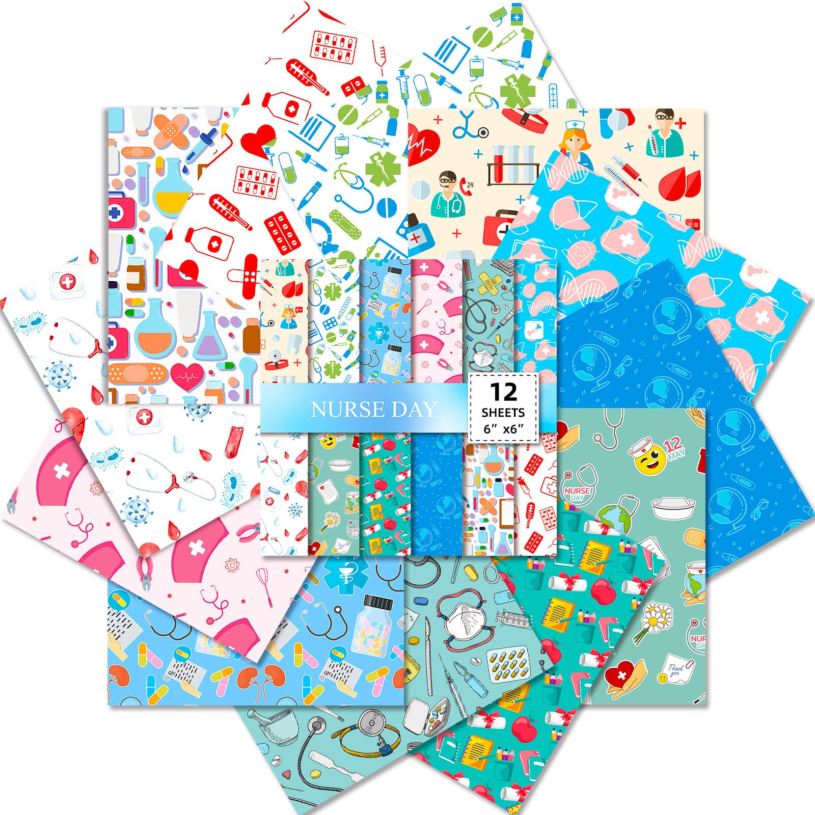 6 inch Nurses' Day Scrapbook Paper Pad PA805