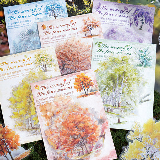 20 Pcs Seasonal Tree Forest PET Stickers SJFJ