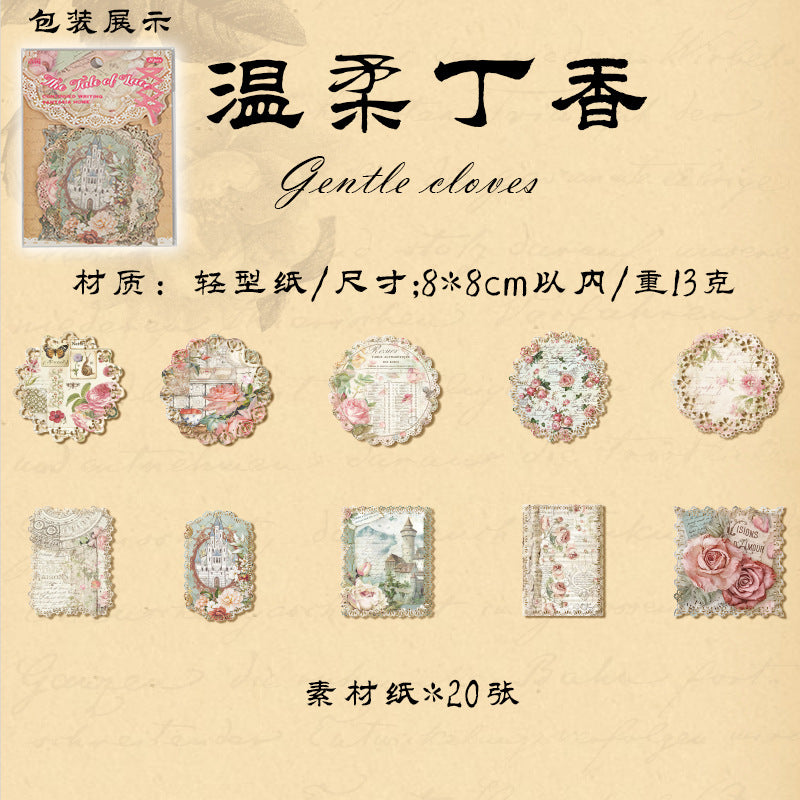 20 Pcs Lace Edged Scraobook Paper LSWY