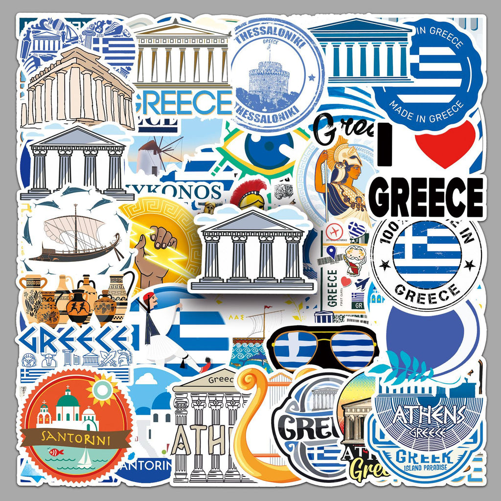 50Pcs Greece Travel Vinyl Stickers TRV14