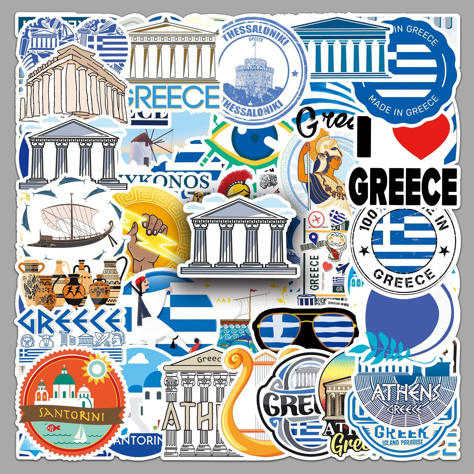 50Pcs Greece Travel Vinyl Stickers TRV14