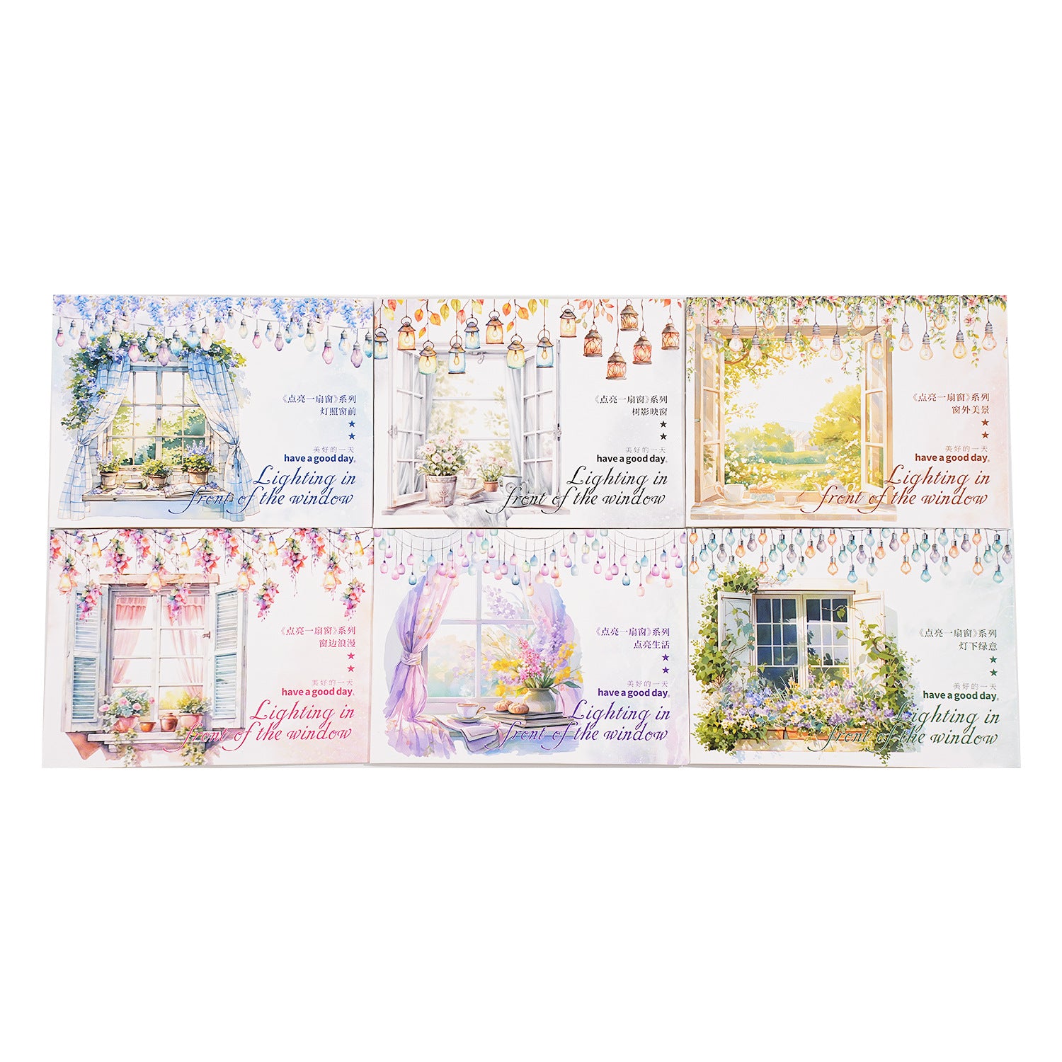 16 Pcs Light and Window PET Stickers DLYSC