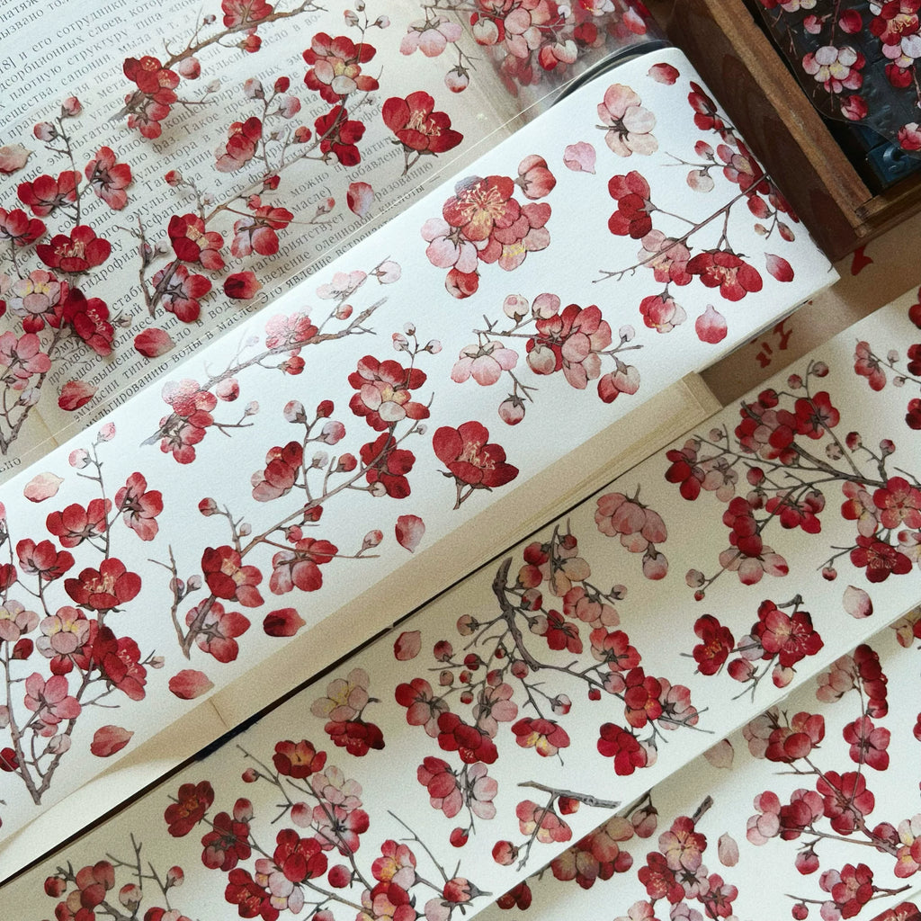 Floral Decorative Tape Rolls- Scarlet Plum
