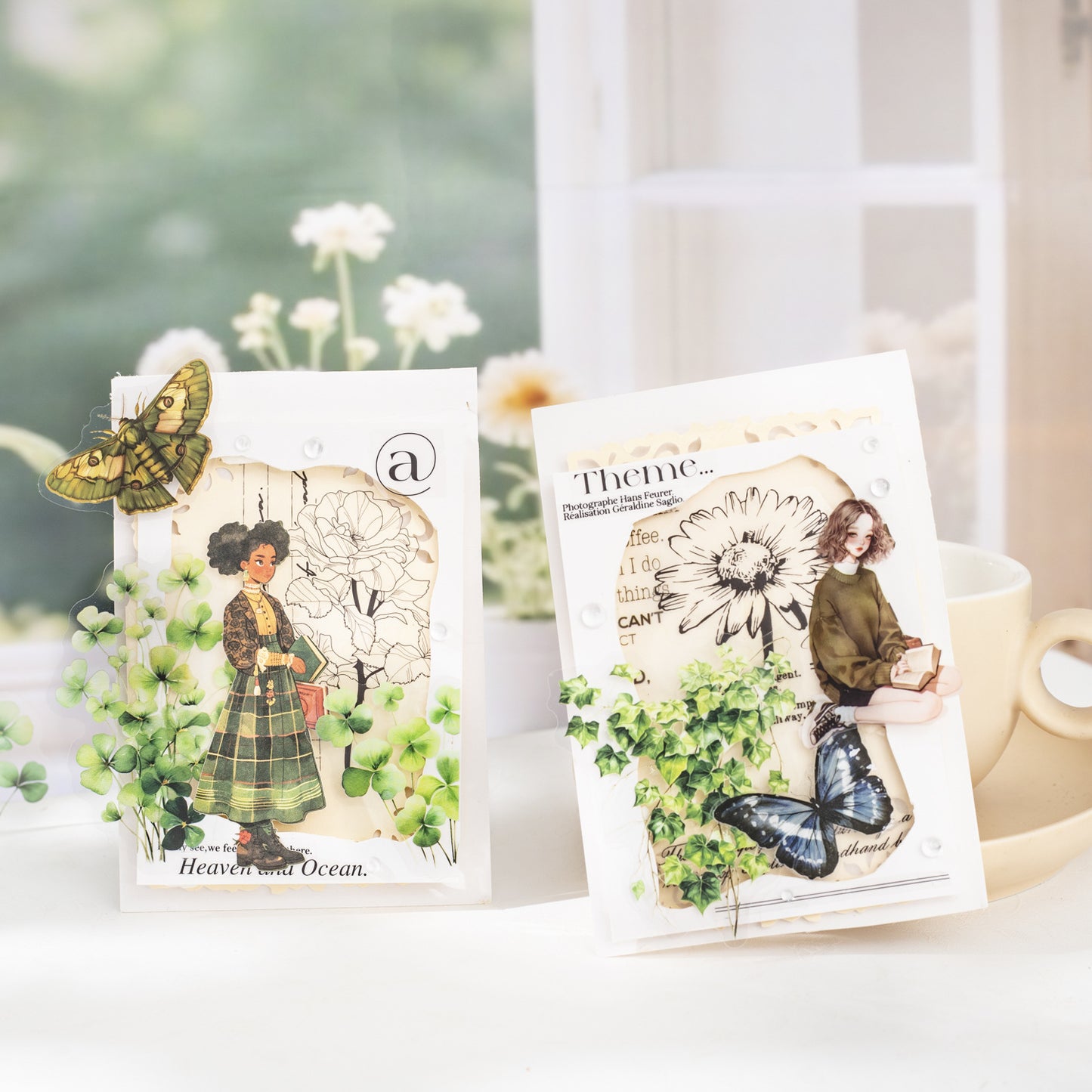 15 Pcs Plant Leaf PET Stickers LYSG