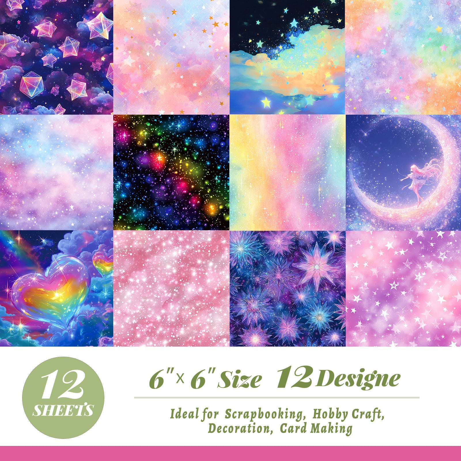 6 inch Starry Scrapbook Paper Pad PA820