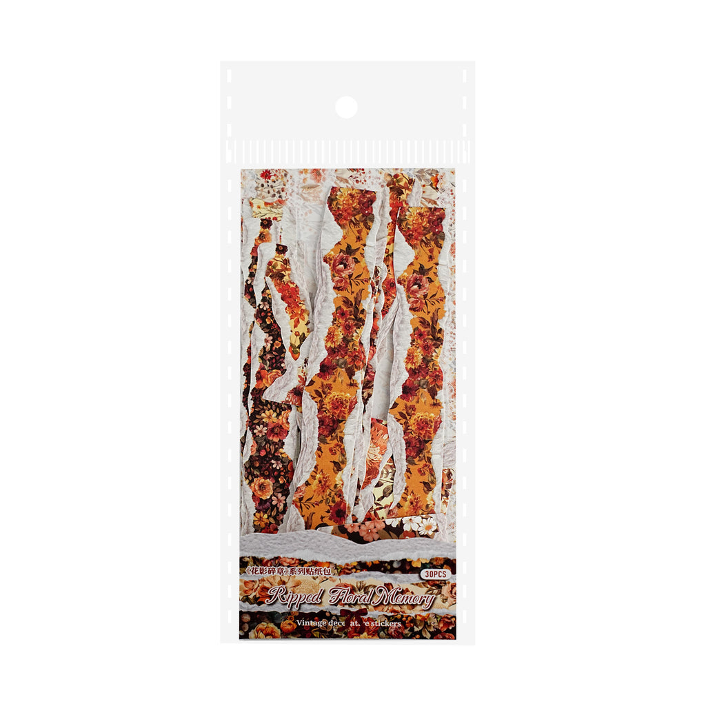 30 Pcs Vintage Floral PET Stickers HYSZ
