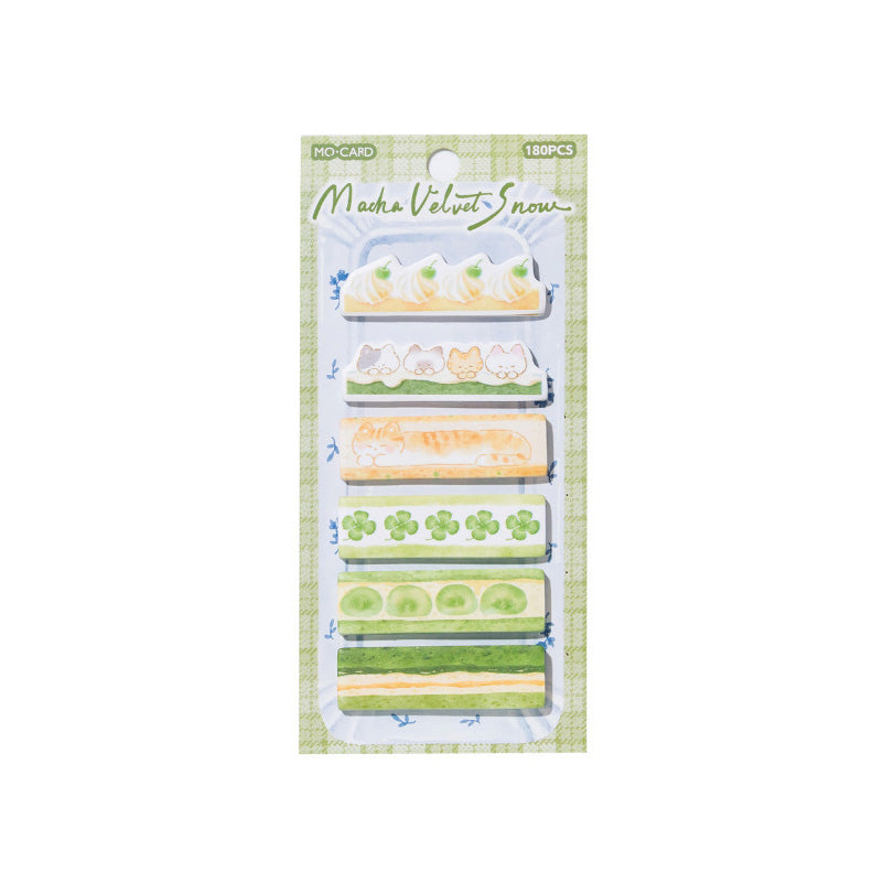 Matcha Velvet Snow Cafe Dessert Shaped Sticky Notes