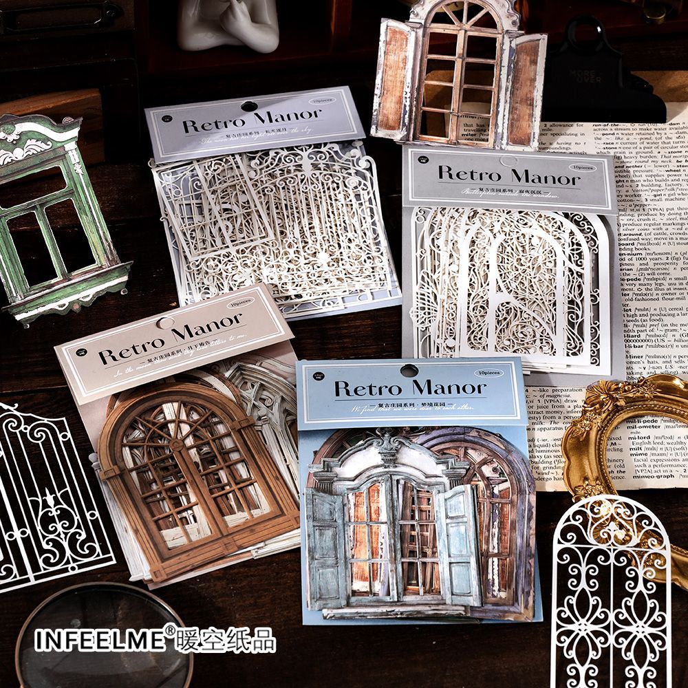 10 Pcs Cutout Windows Journl Paper FGZY