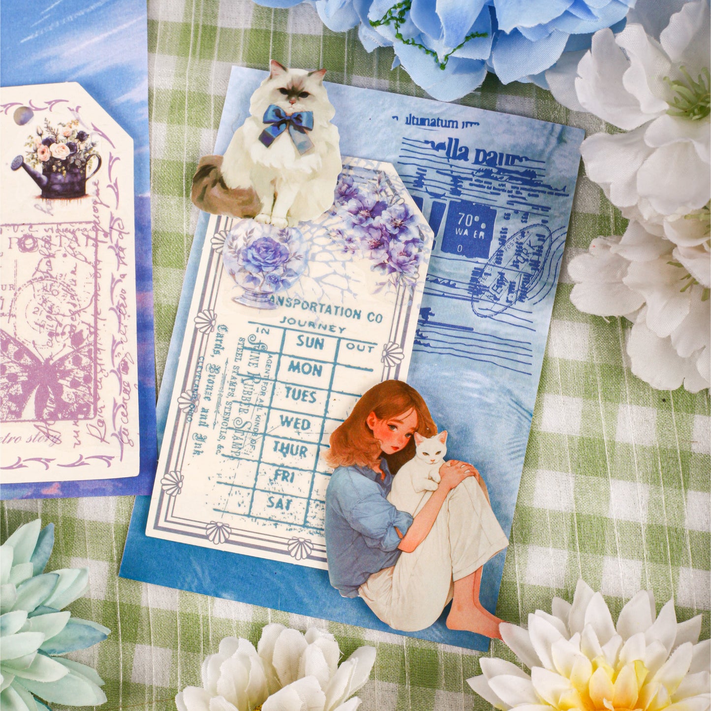 16 Pcs Vintage Junk Journal Stickers CLXL