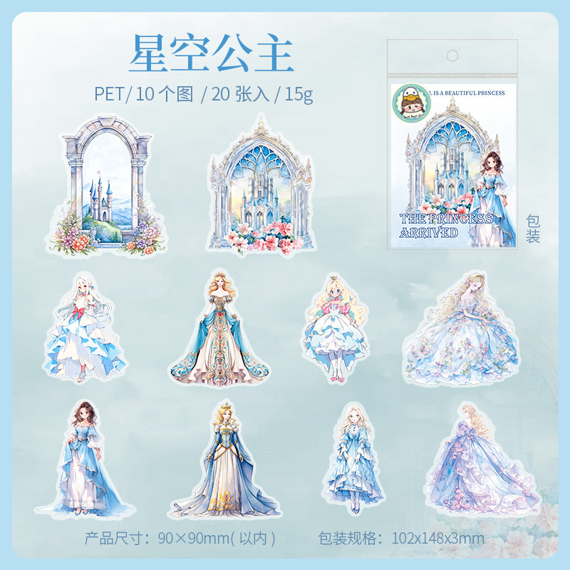 20 Pcs Princess PET Stickers GZJD