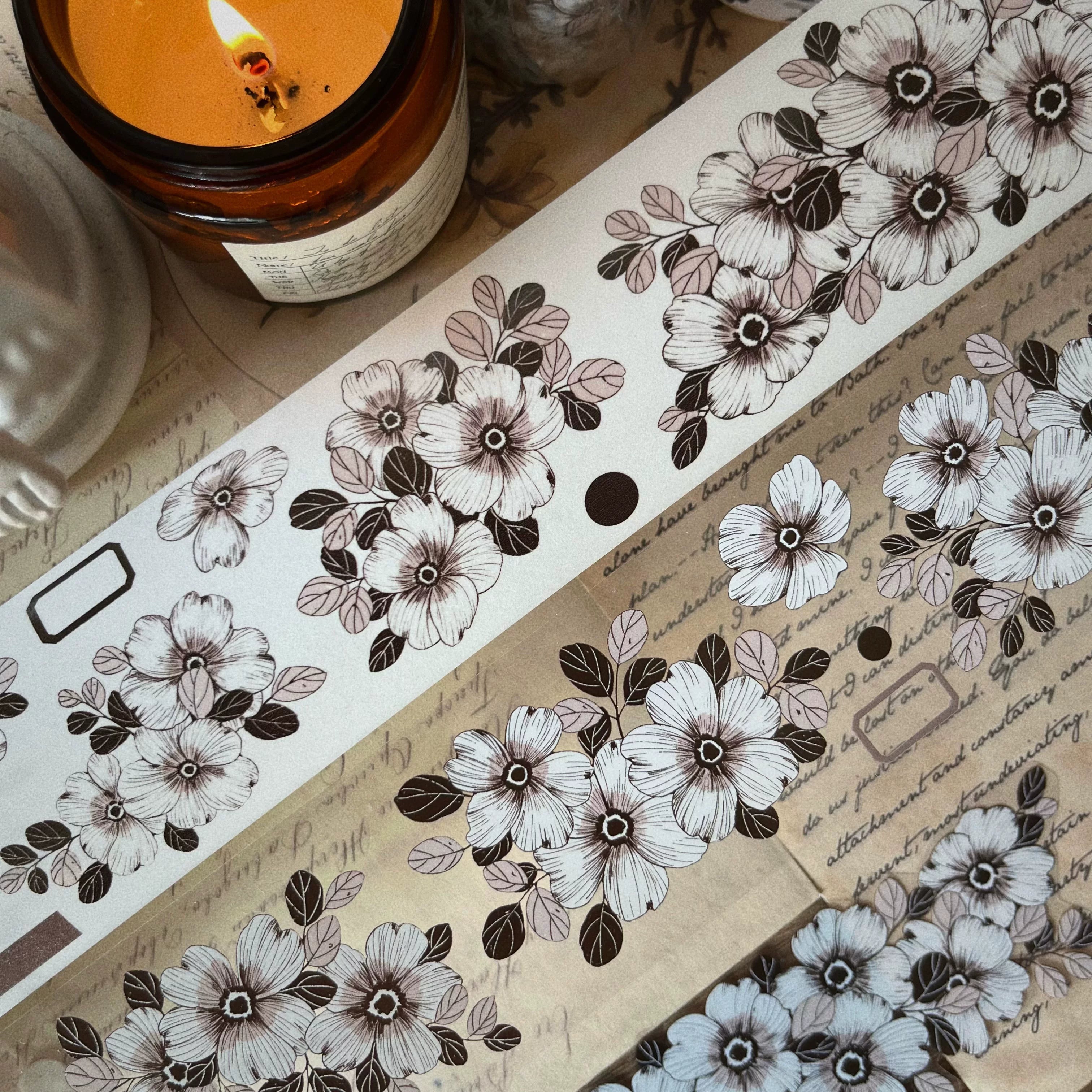 Floral Decorative Tape Rolls- Ginger Tea Warmth