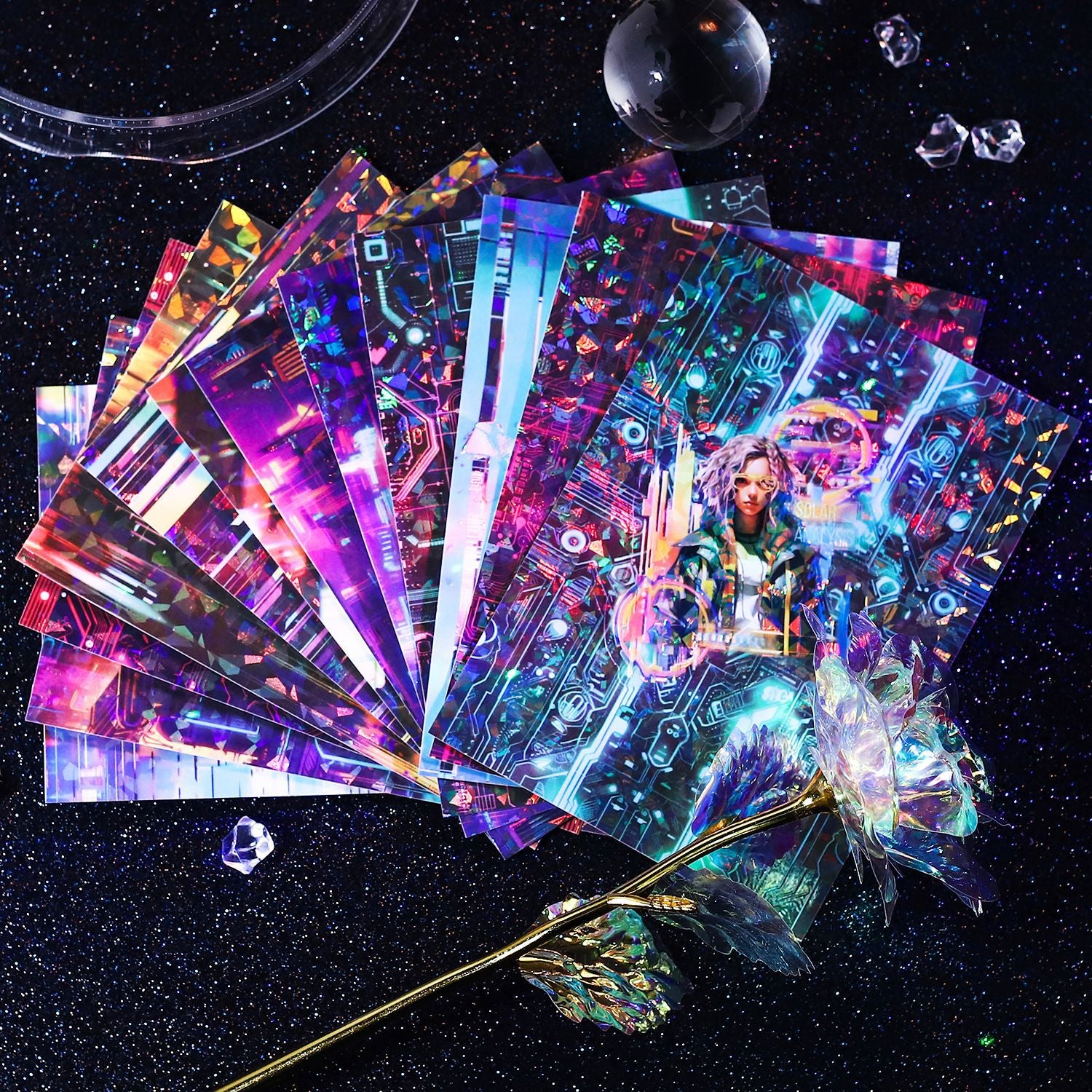 12 Pcs Cyberpunk PET Stickers SBKNH