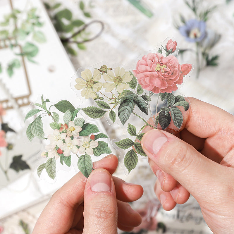 20 Pcs PET Flower Stickers MMHY