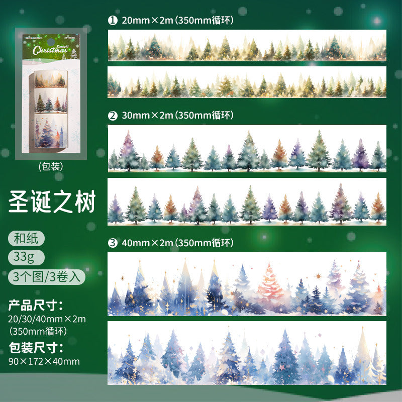 3 Rolls Christmas Washi Tape Set XGSD