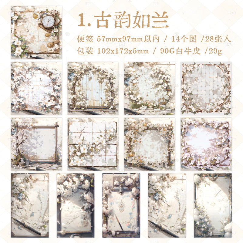 28 Pcs Vintage Notepad Paper WRLJ