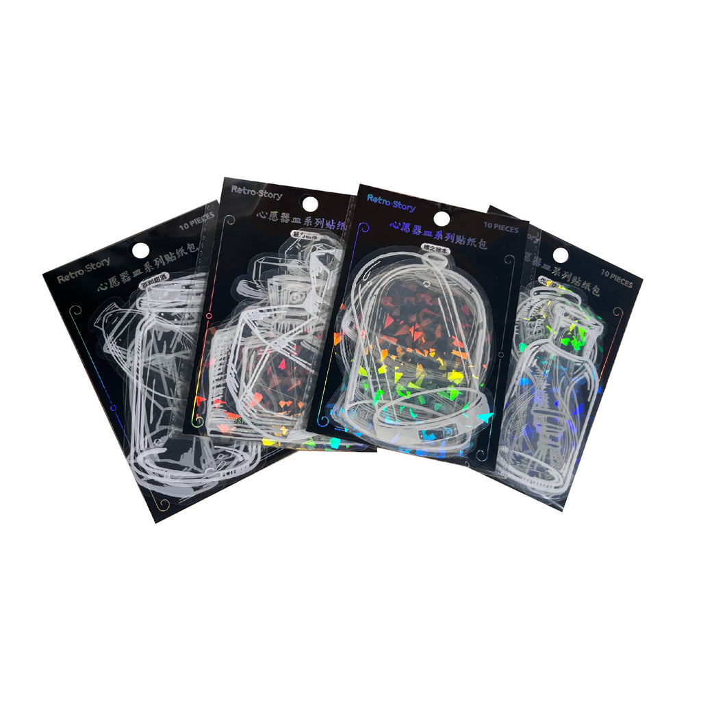 10 Pcs Bottle PET Stickers XYQM