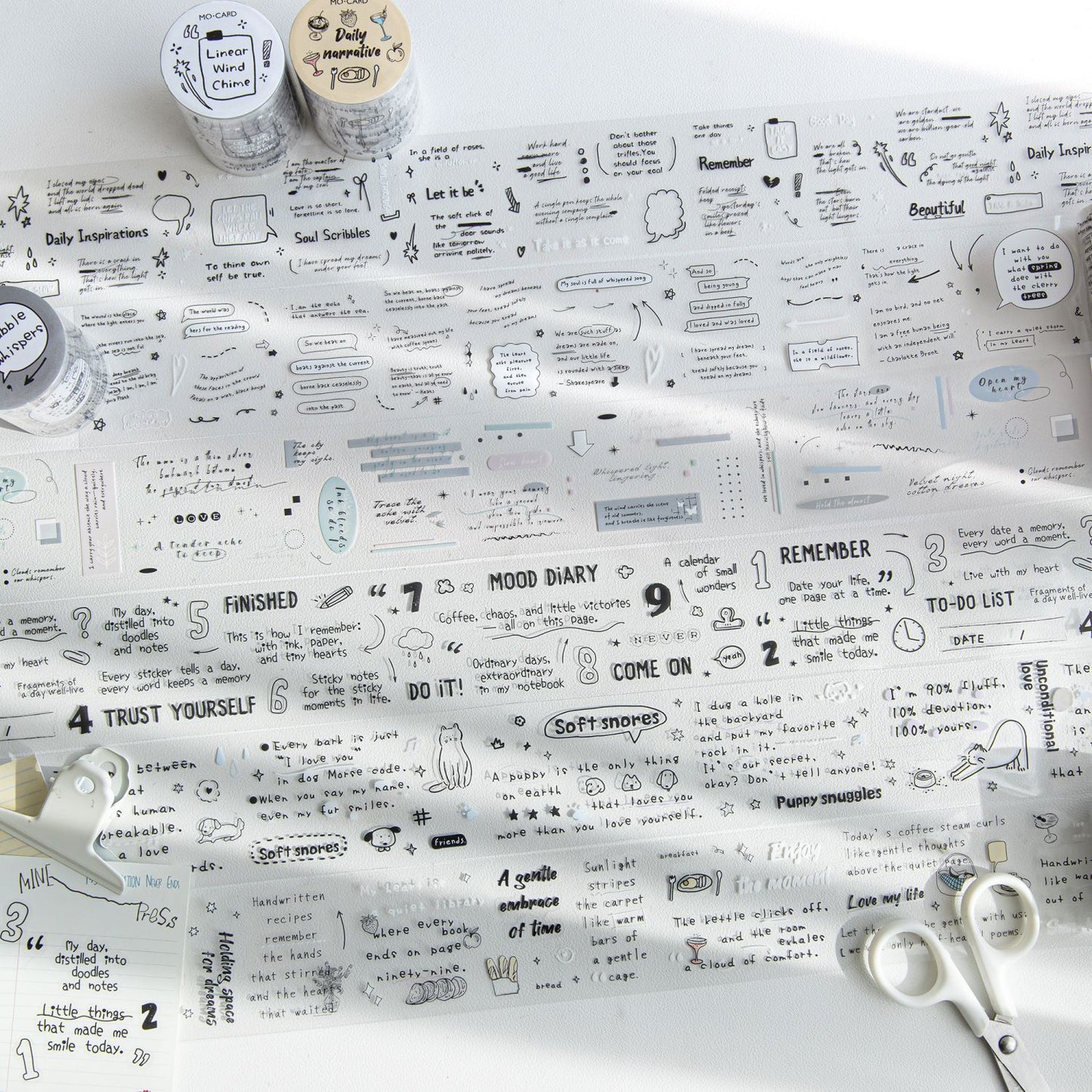 1 Roll Quote Words PET Stickers JDXT