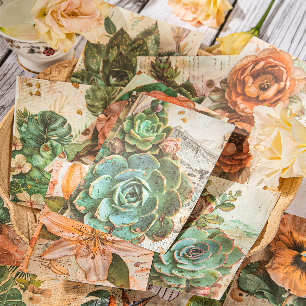 30 Pcs Flowers Scrapbook Paper HYWS