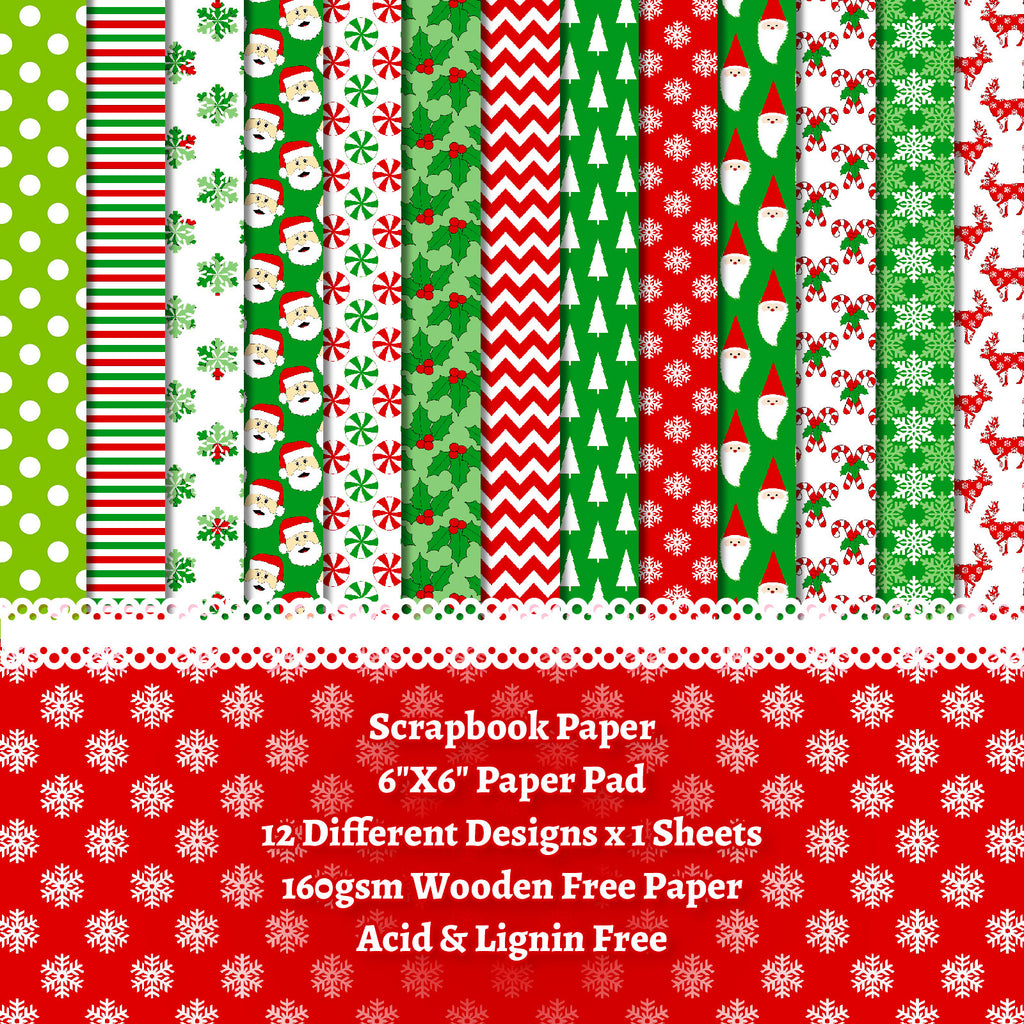 6 inch Christmas Scrapbook Paper Pad PA256