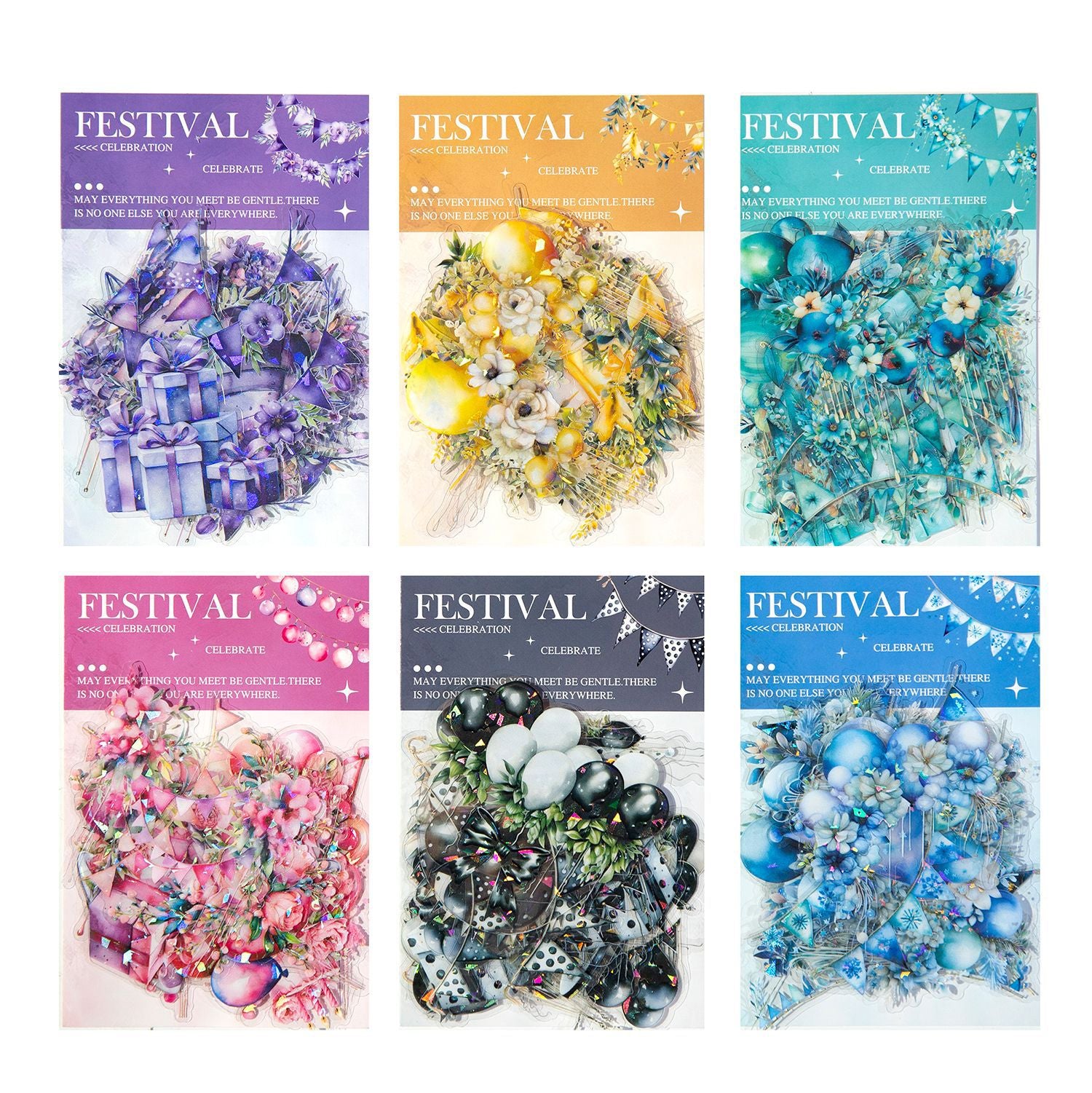 10 Pcs Festival Decoration Themed PET Stickers JRQD