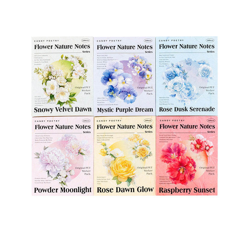 20 Pcs Flower PET Stickers HHZRSZ