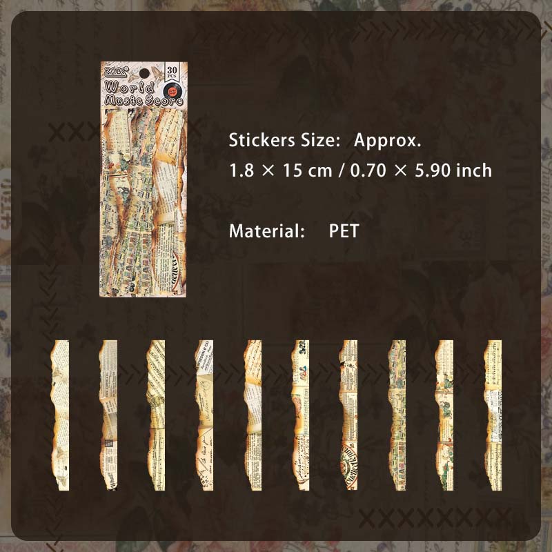 30 Pcs Vintage Journal Stickers RBSG