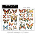 2 Sheets Waterproof Rub on Stickers - Butterfly