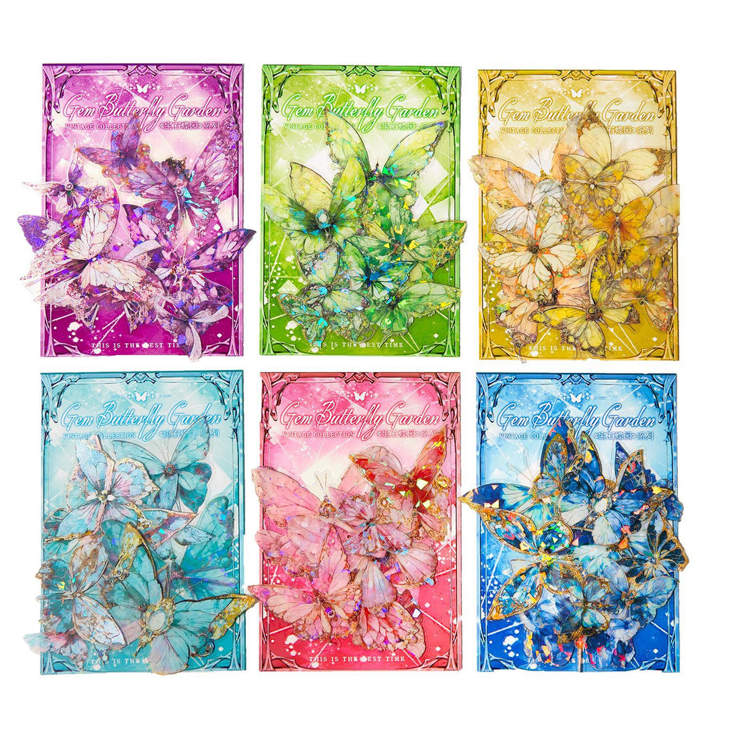 20 Pcs Holographic PET Butterfly Stickers BSDY