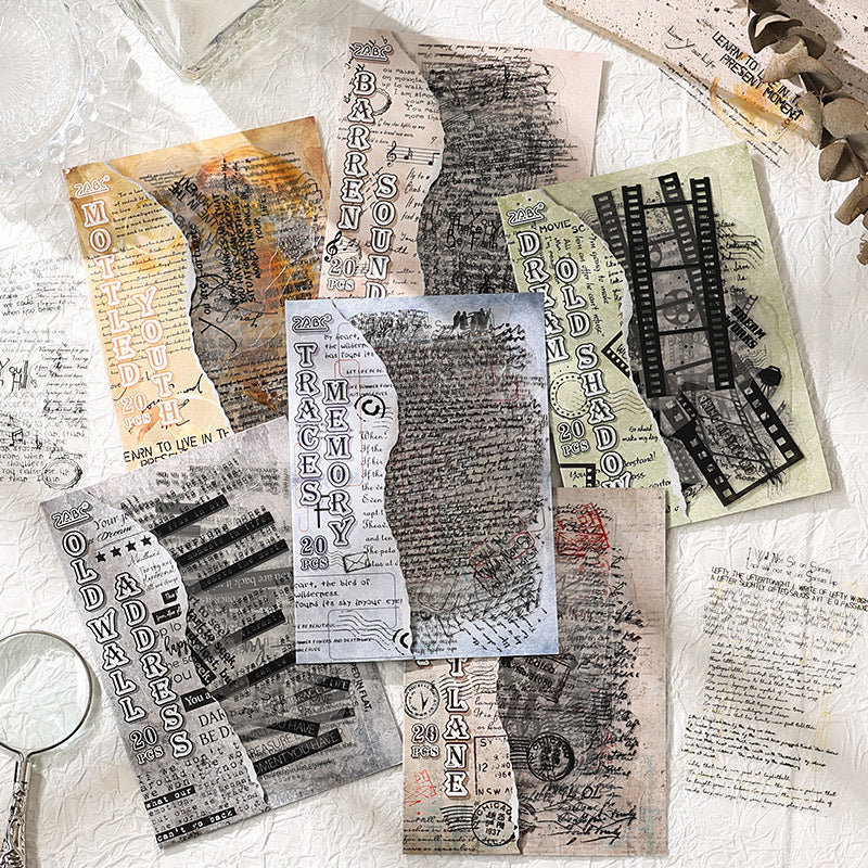 20 Pcs Vintage Quote Theme PET Stickers JYYM