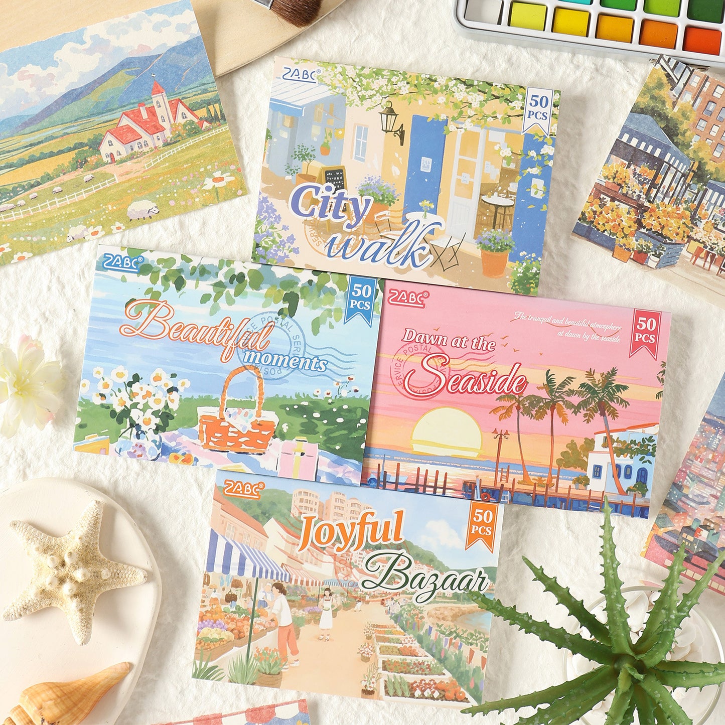 50 Sheets Watercolor Landscape Journal Paper ZYHG