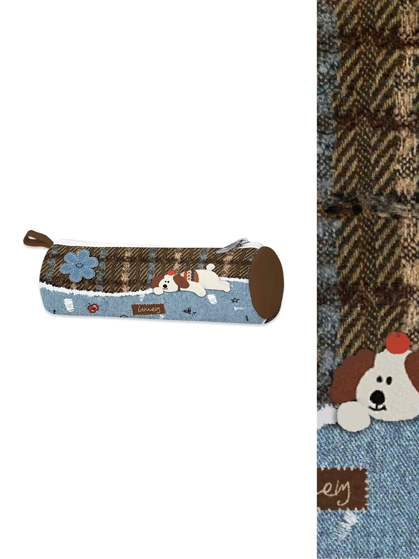 Cowboy Lie Down Bear Artisan Canvas Cylindrical Pencil Case