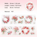 1 Roll Flower Theme PET Stickers Tape HRMXL