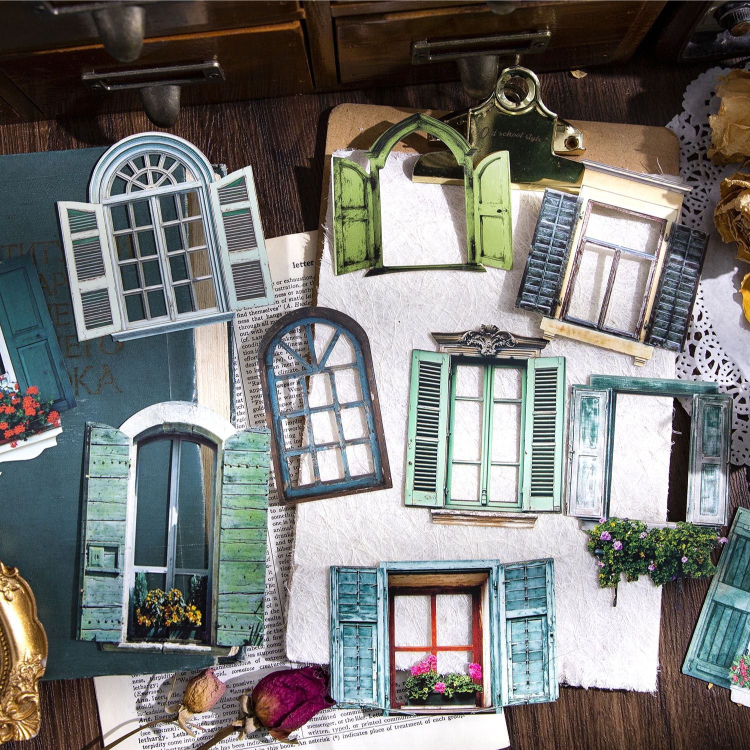 10 Pcs Window Scrapbook Stickers CQGSJ