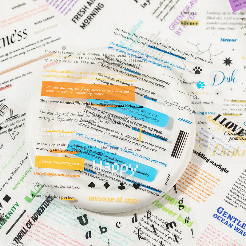 20 Sheets Quote PET Stickers Book WZZY