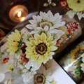 Floral  Decorative Tape Rolls- Golden Sunflower Field
