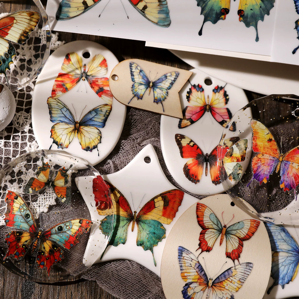 2 Sheets Waterproof Rub on Stickers - Butterfly